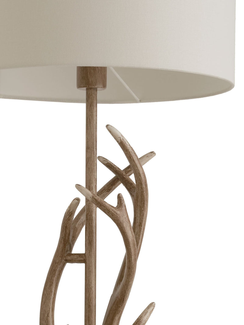Antler floor lamp hand painted finish fabric shade imported from the UK