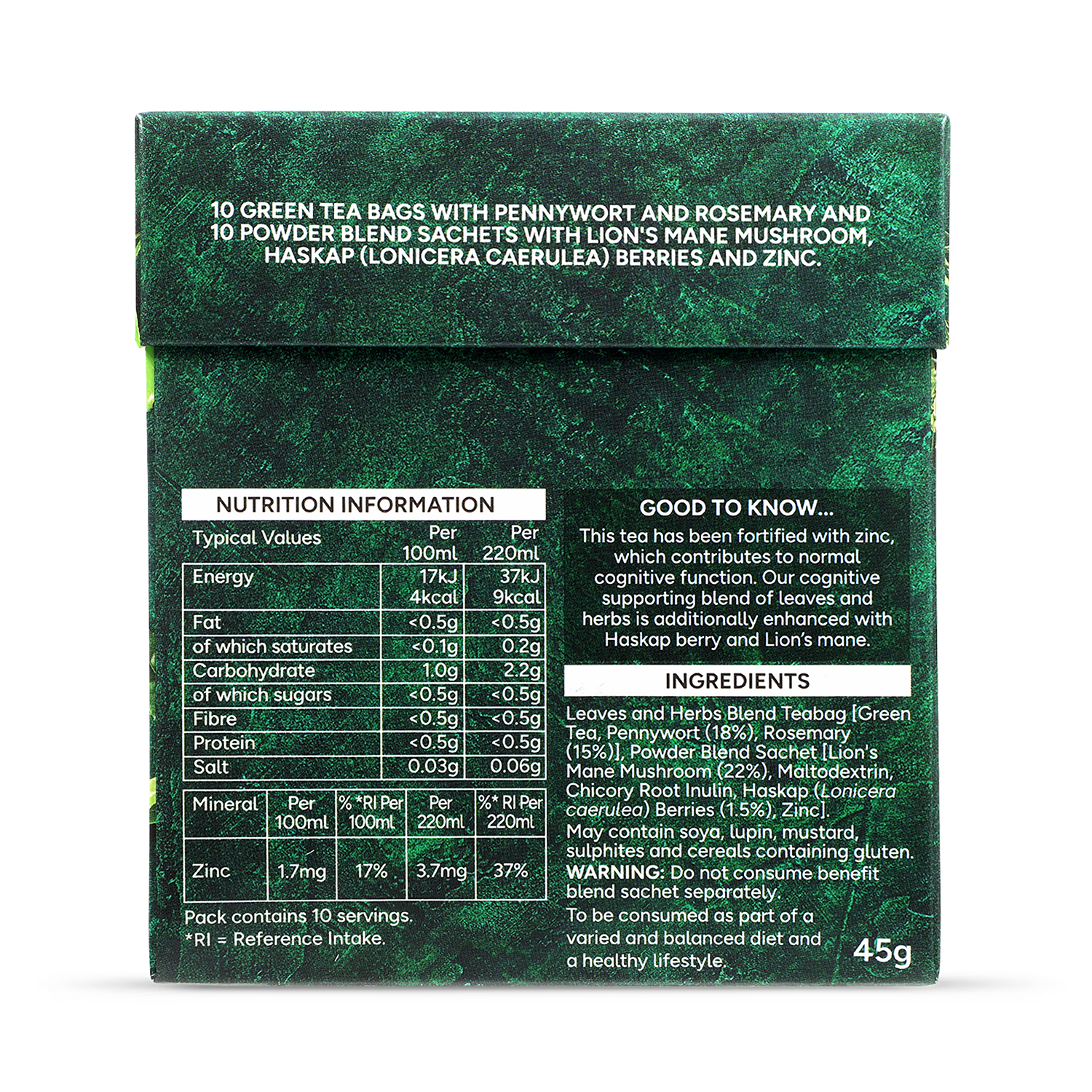 Holland & Barrett Brain Health Tea 10 Tea Bags, UK version