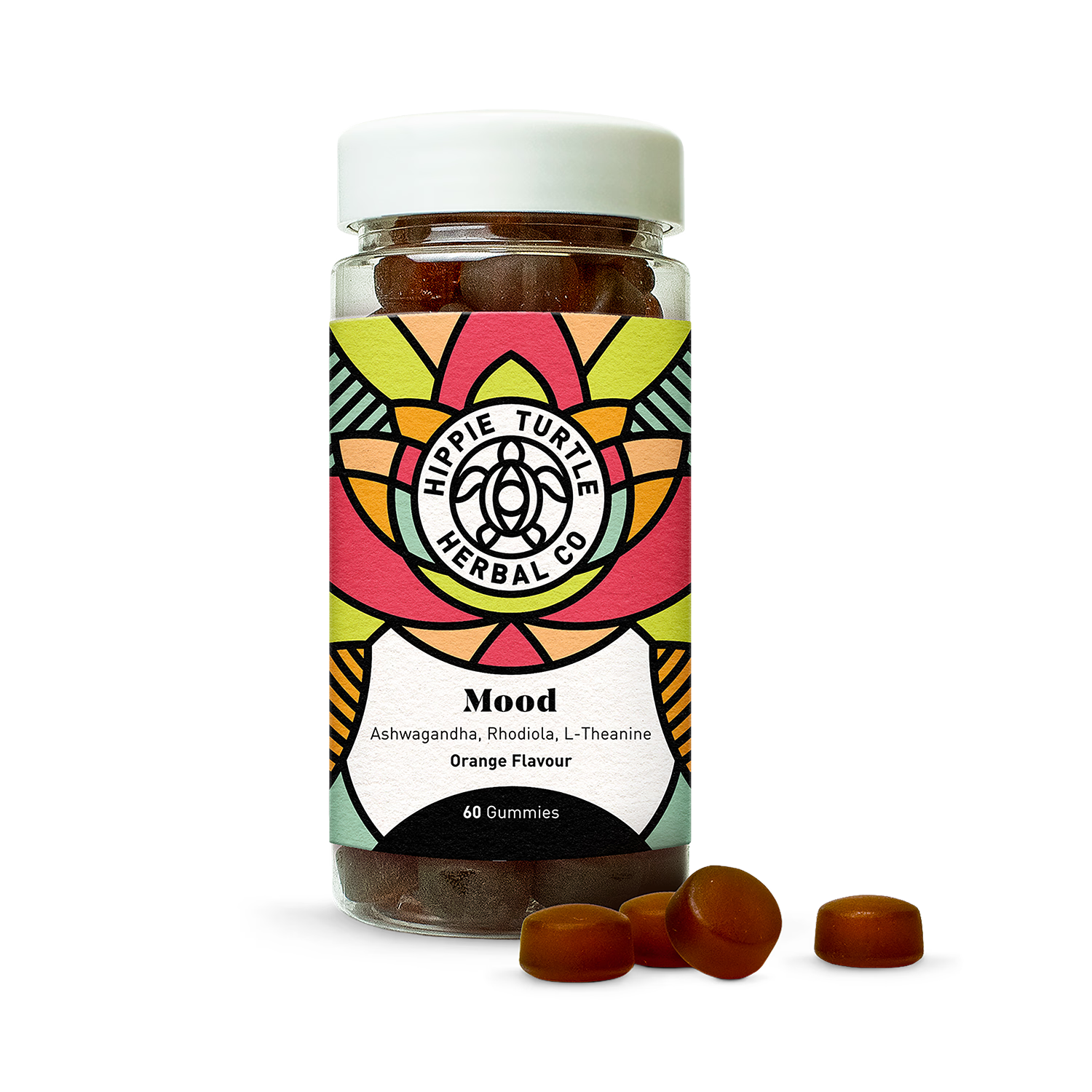 Hippie Turtle Herbal Co Mood Gummies 60 gummies (British brand)