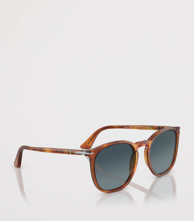 Persol acetate round sunglasses with keyhole bridge, UK version