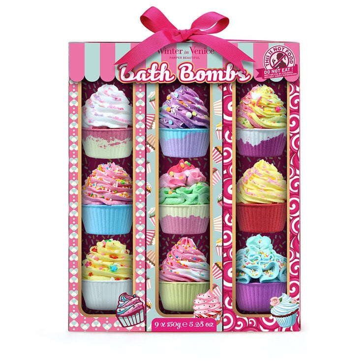 Winter in Venice Cupcake Bath Bombs 9 x 150g