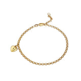 14ct yellow gold heart charm bracelet - British product