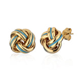 Costco 14ct yellow gold enamel love knot earrings, imported from the UK