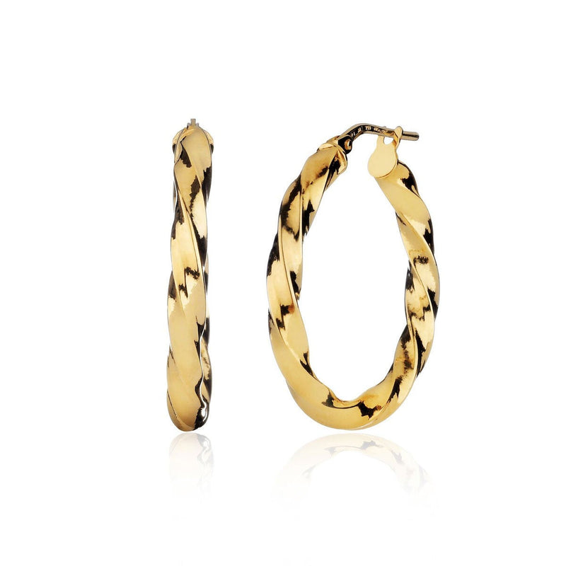 Costco 14ct yellow gold twisted hoop earrings - British product