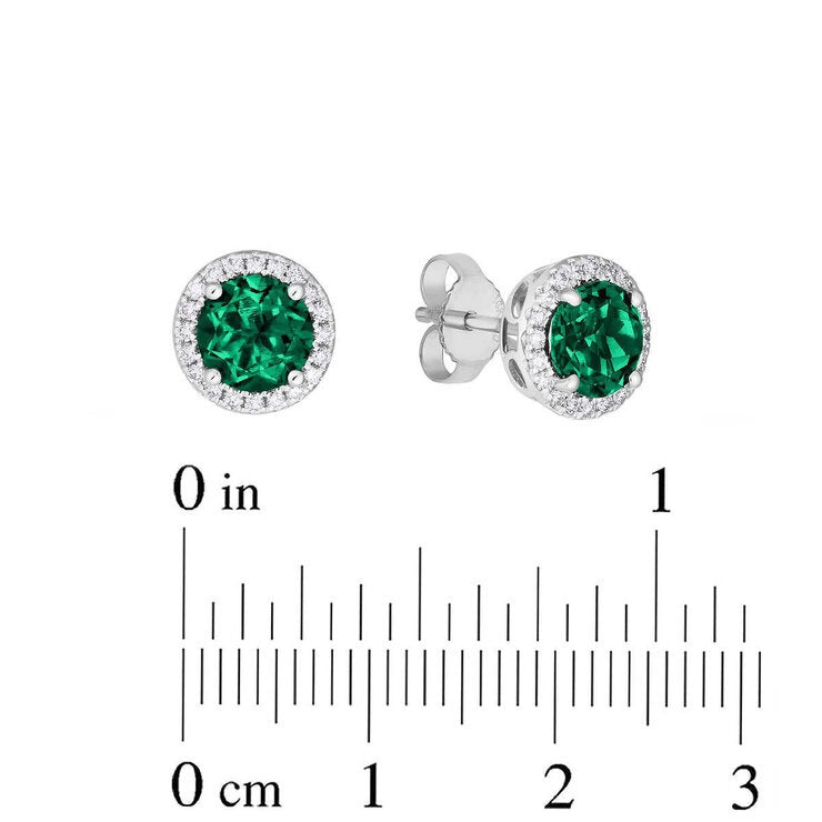 Costco lab emerald diamond earrings 14ct white gold, imported from the UK