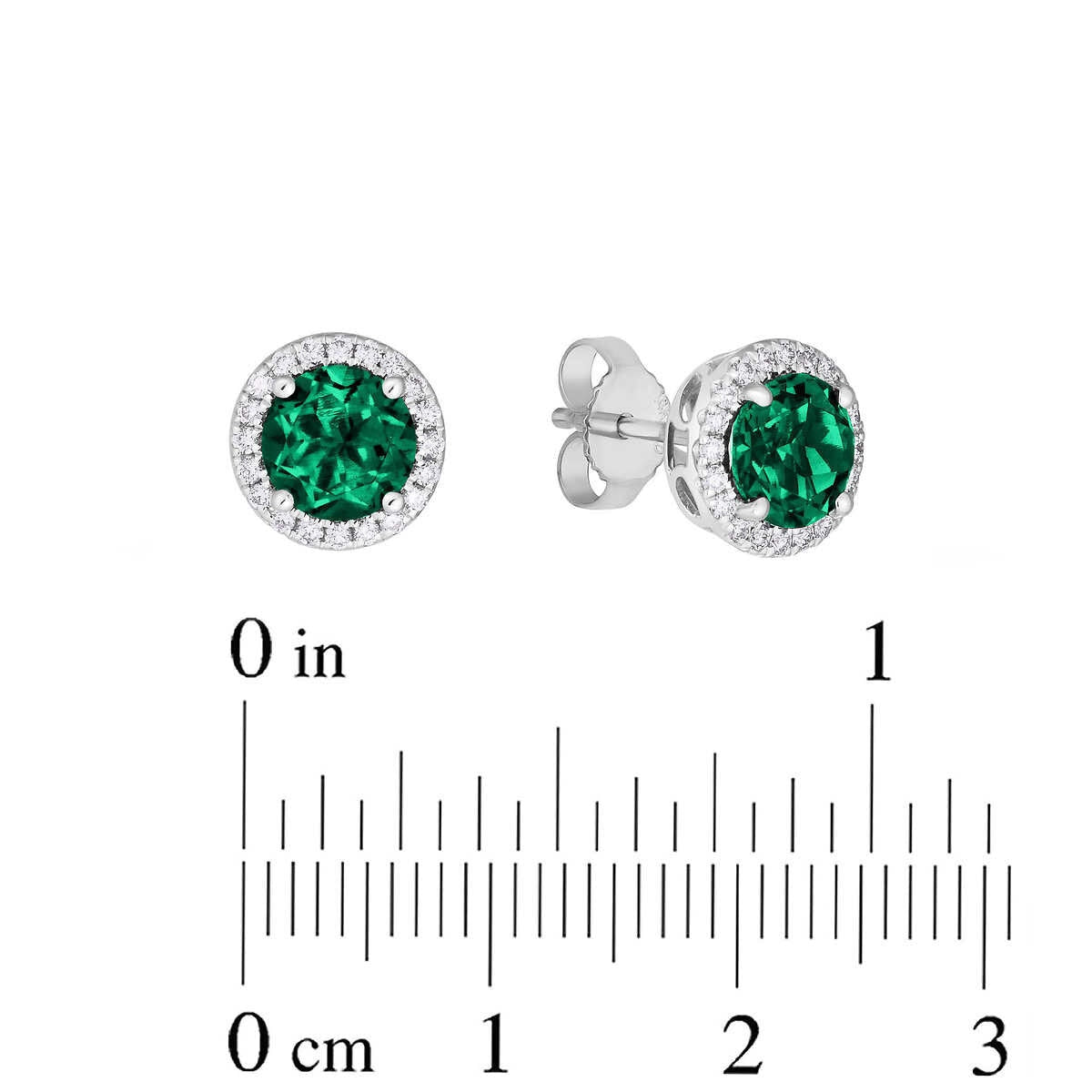 Costco lab emerald diamond earrings 14ct white gold, imported from the UK