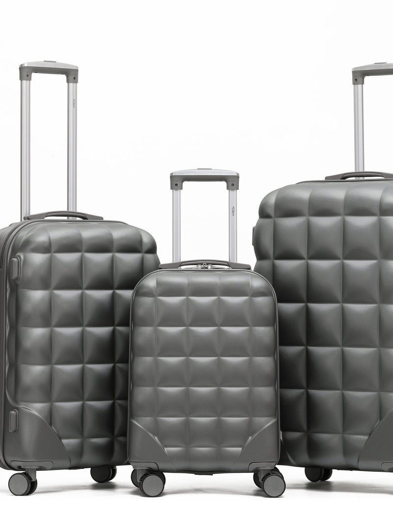 Flight Knight anthracite silver luggage set 3 piece, UK version