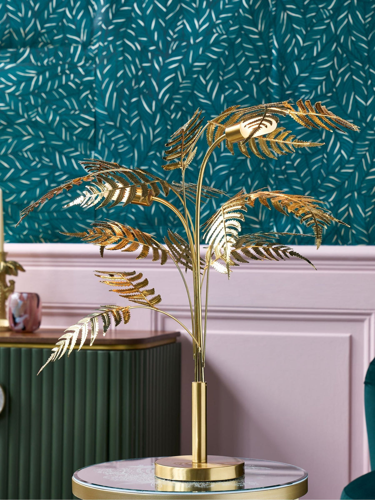 Clarke and Clarke Congo Leaf table lamp, imported from the UK
