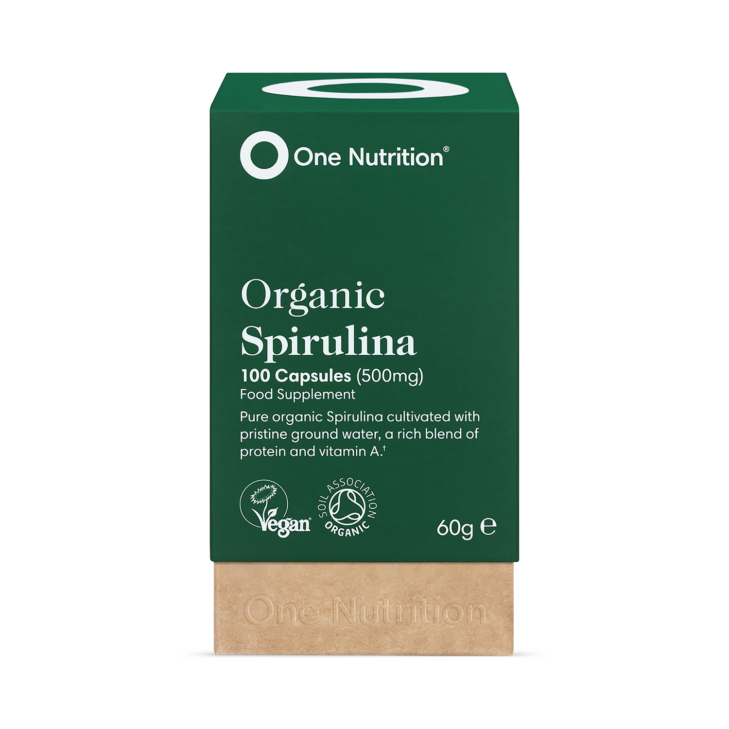 One Nutrition organic spirulina 500mg 100 vegecaps, imported from the UK