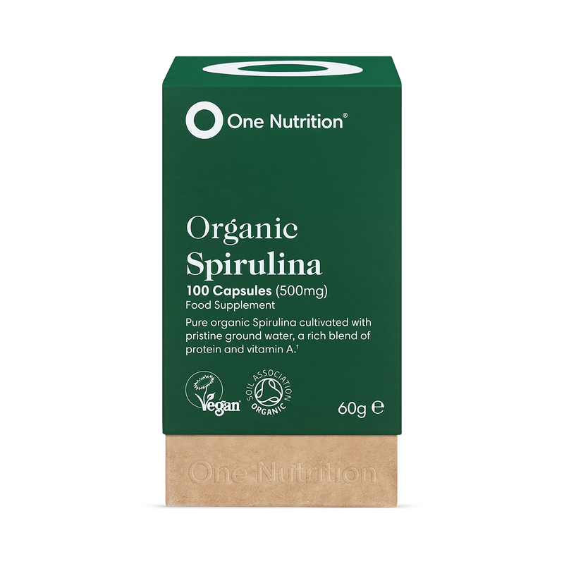 One Nutrition organic spirulina 500mg 100 vegecaps, imported from the UK