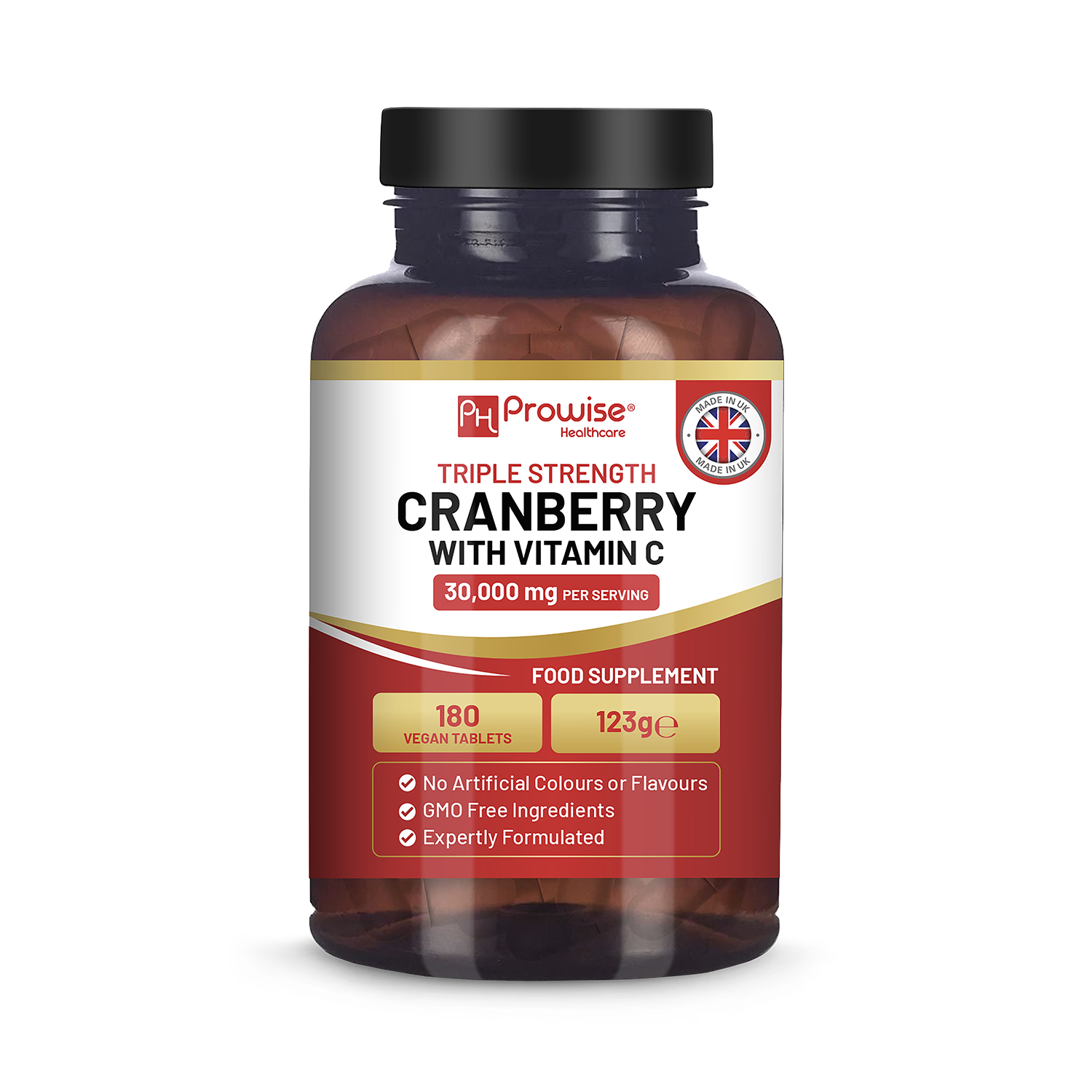 Prowise Healthcare Triple Strength Cranberry with Vitamin C 180 tablets, UK version
