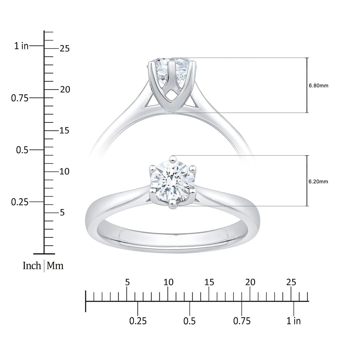 Costco diamond solitaire ring 0.50ct round brilliant size N, UK version