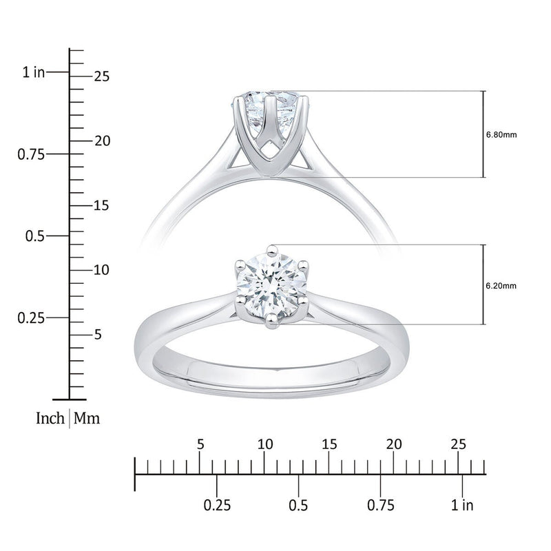 Costco diamond solitaire ring 0.50ct round brilliant size N, UK version
