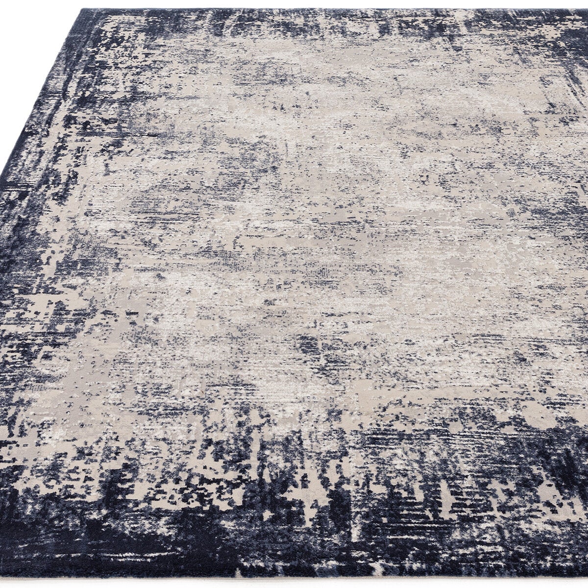 Asiatic Kuza border navy rug 160x230 cm, imported from the UK