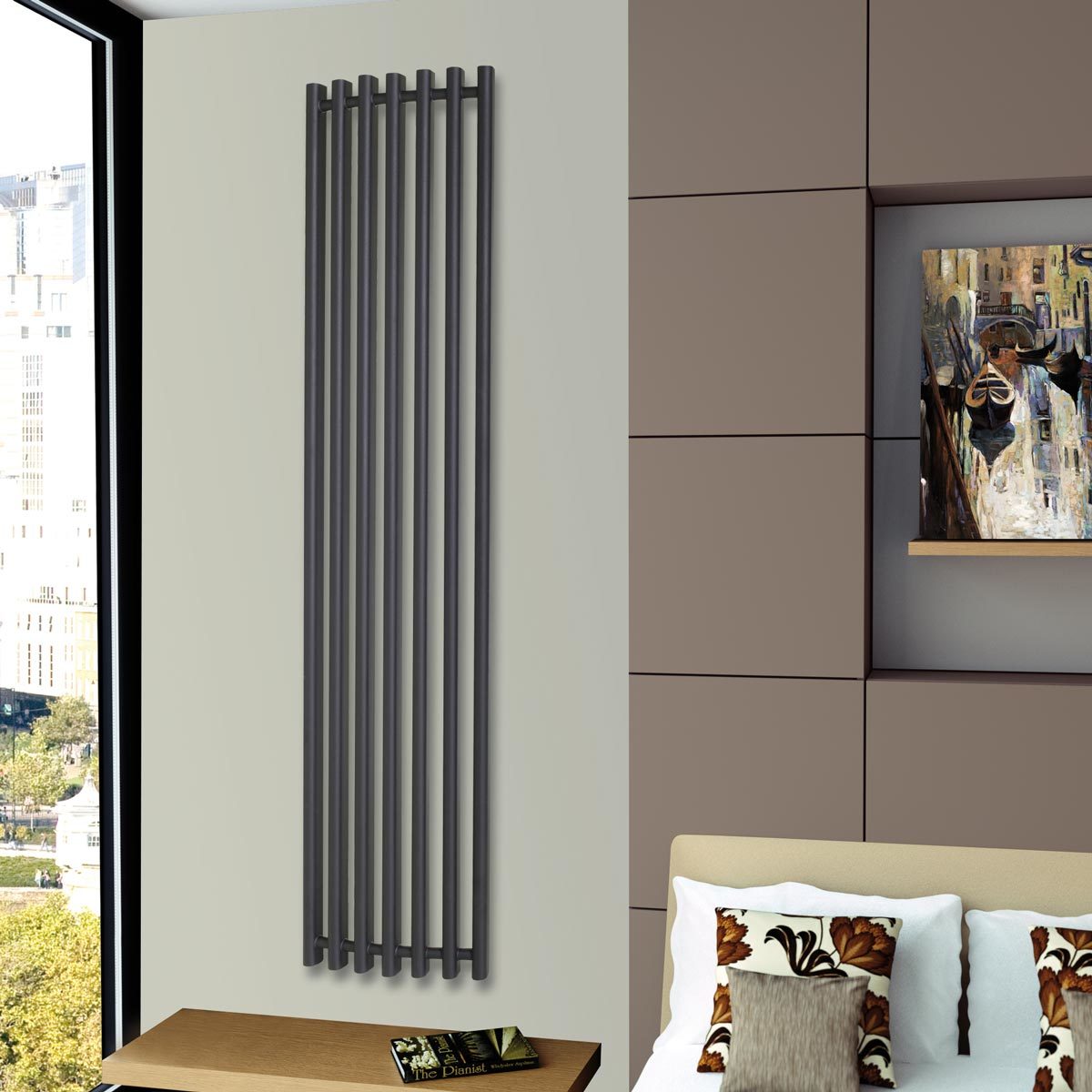 Ultraheat Trojan radiator in black 1760mm - British product