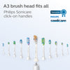 Philips Sonicare A3 Premium toothbrush heads 4 pack white, imported from the UK