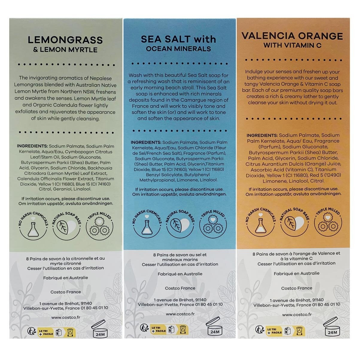 Australian Botanical Soap bar 8 pack in 4 varieties - British product