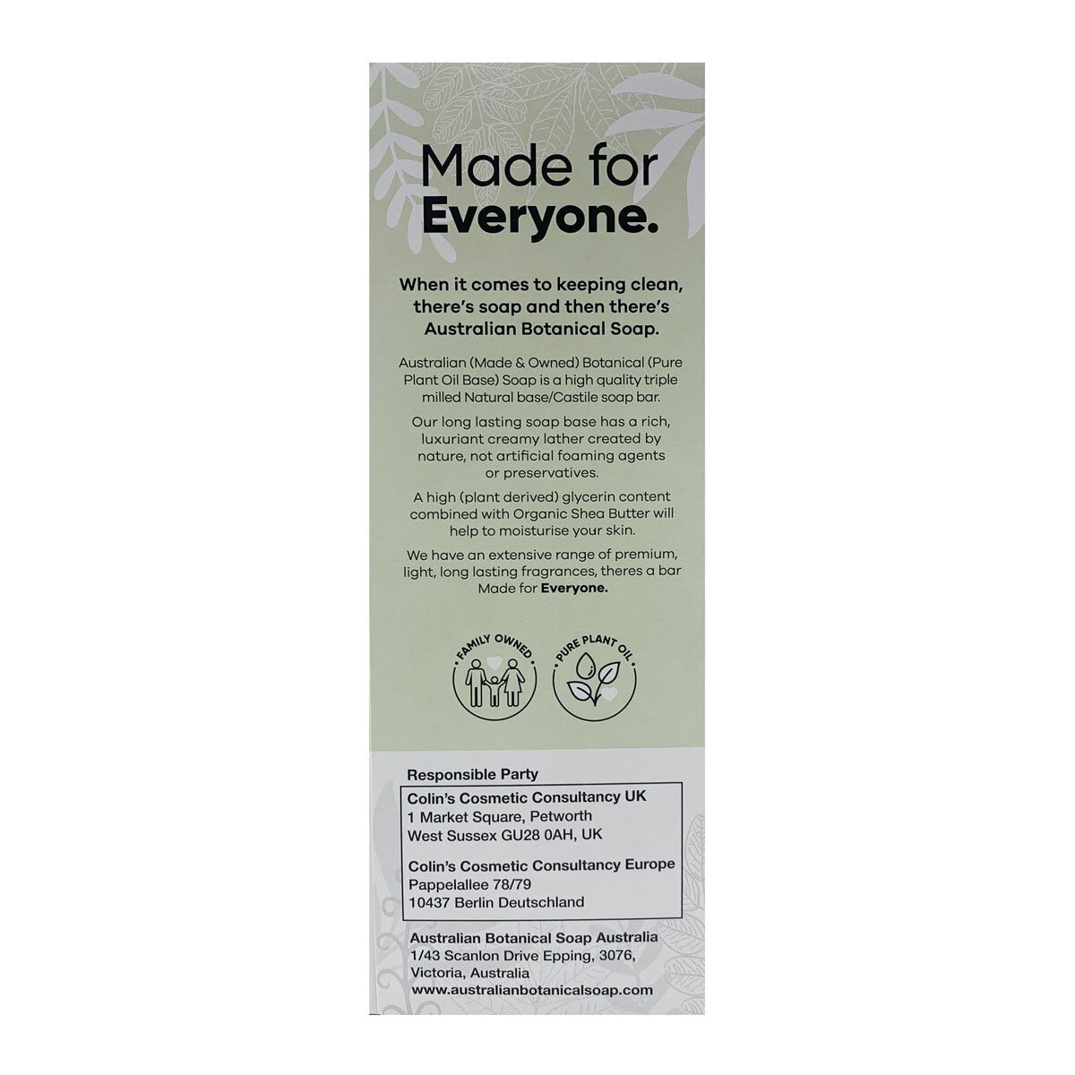 Australian Botanical Soap Lemongrass & Lemon Myrtle 8 pack - British product