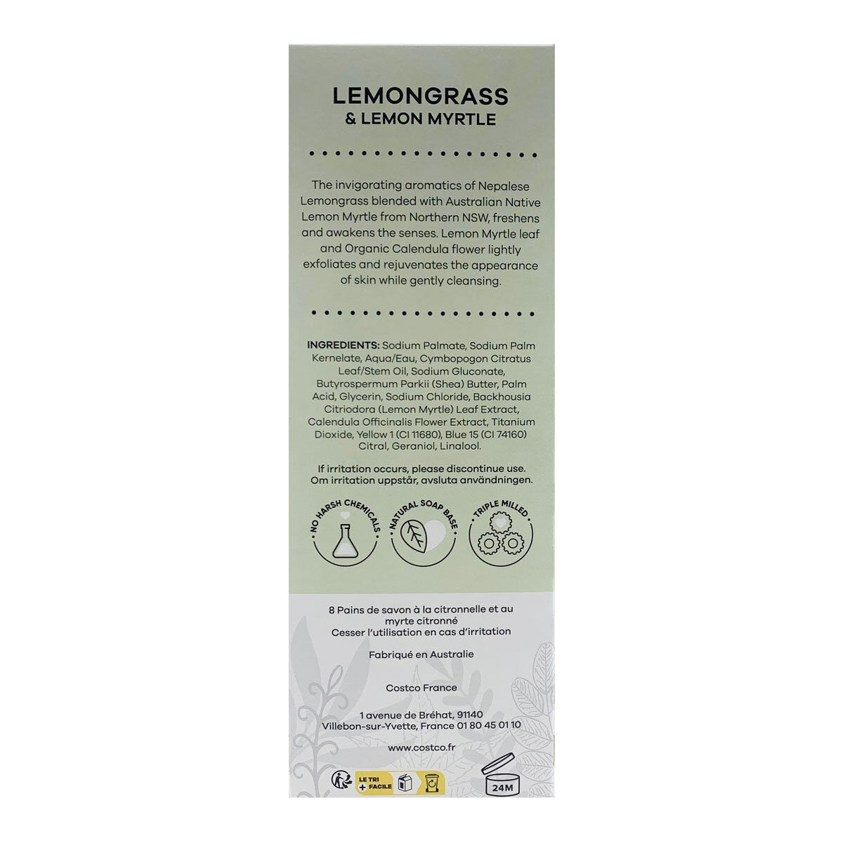 Australian Botanical Soap Lemongrass & Lemon Myrtle 8 pack - British product