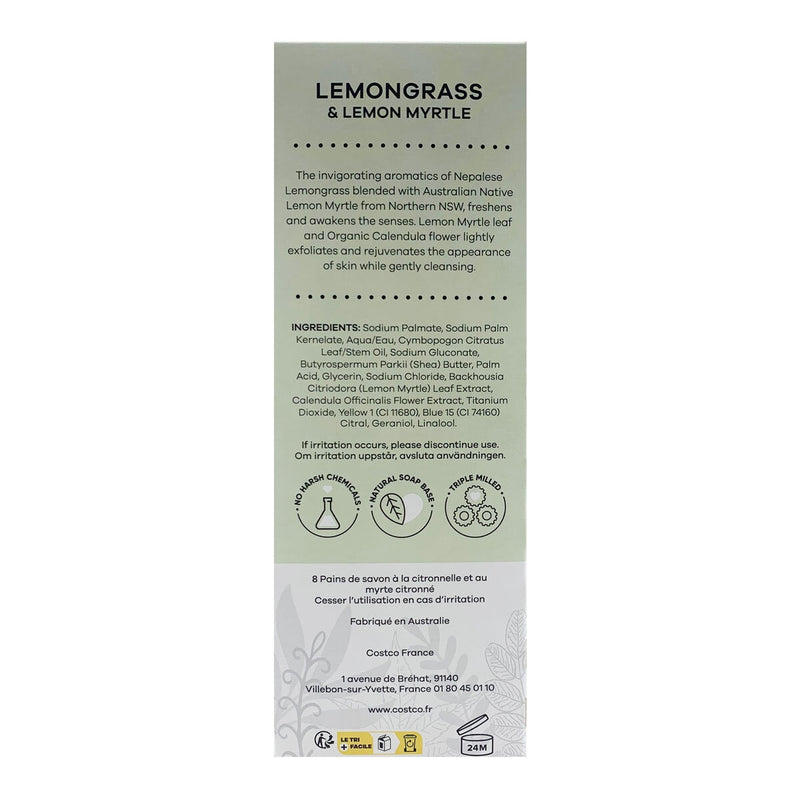 Australian Botanical Soap Lemongrass & Lemon Myrtle 8 pack - British product