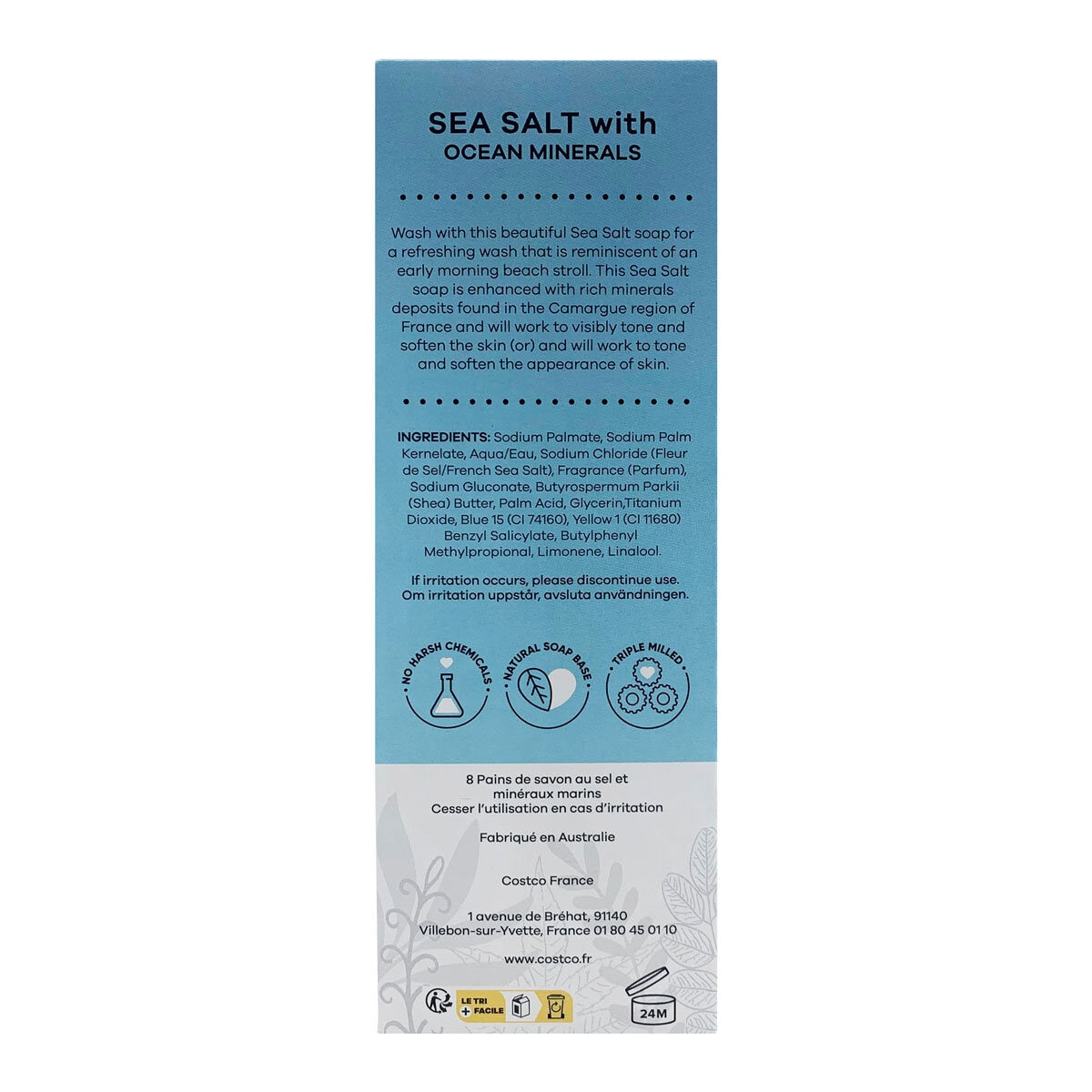Australian Botanical Soap sea salt with ocean minerals soap bars 8-pack - British product