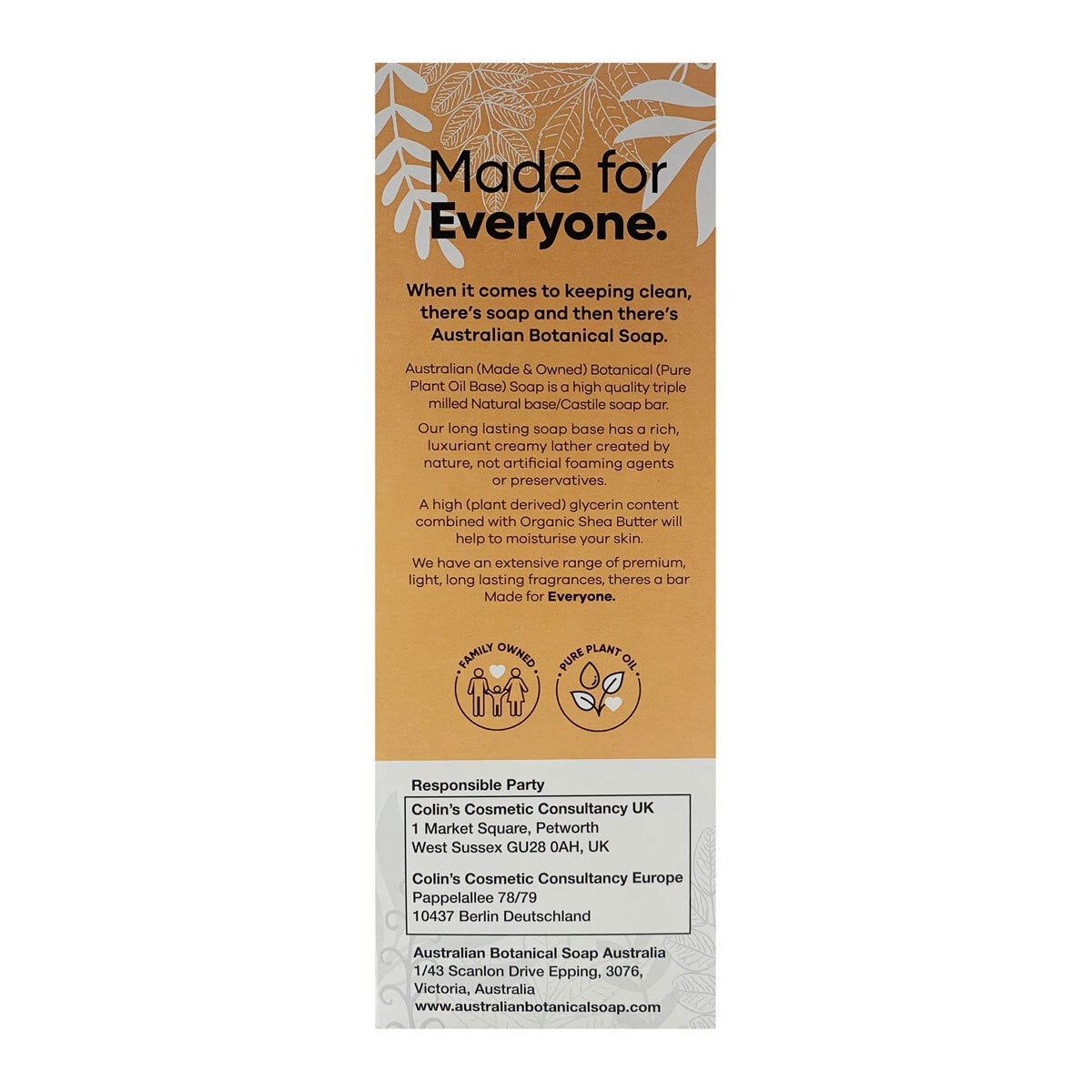 Australian Botanical Soap Bar 8 Pack - British product