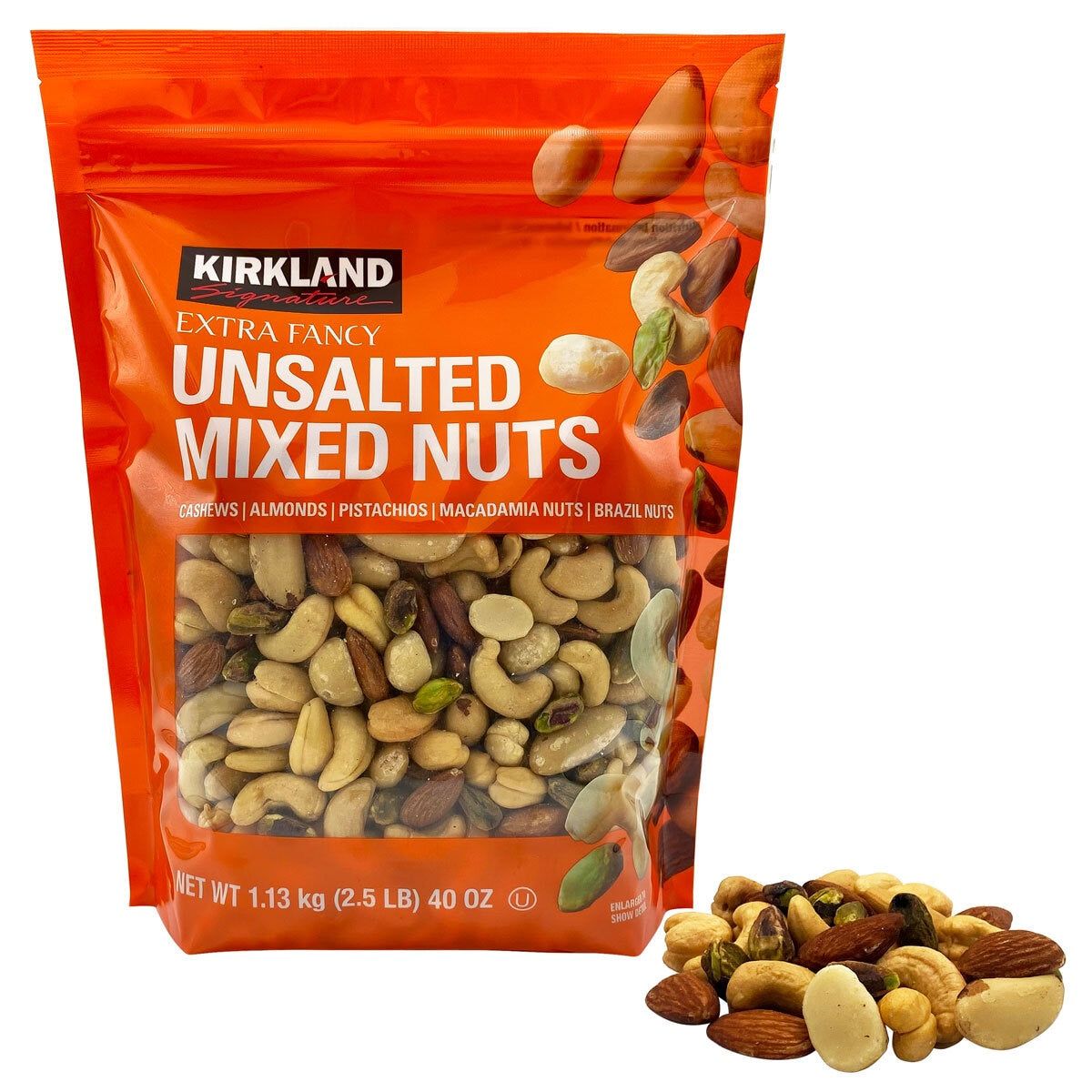 Kirkland Signature Unsalted Mixed Nuts Bag, 1.13kg GOODS Costco UK