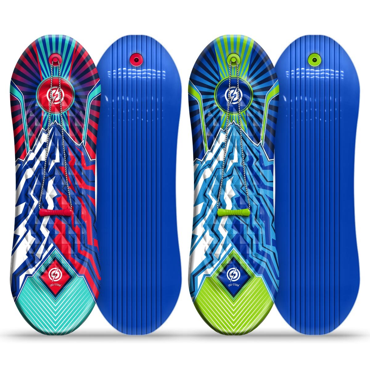Sno-Storm 48 inch foam snowboard sled with tow rope, imported from the UK