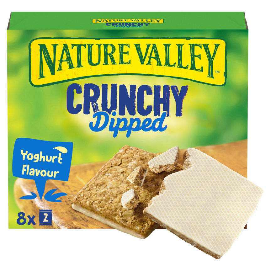 Nature Valley Crunchy Dipped Cereal Bars Oats & Yoghurt Flavour 8x