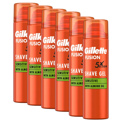 Costco UK Gillette Fusion5 Ultra Sensitive Men's Shaving Gel 6 x 200ml- Buy online at McGrocer