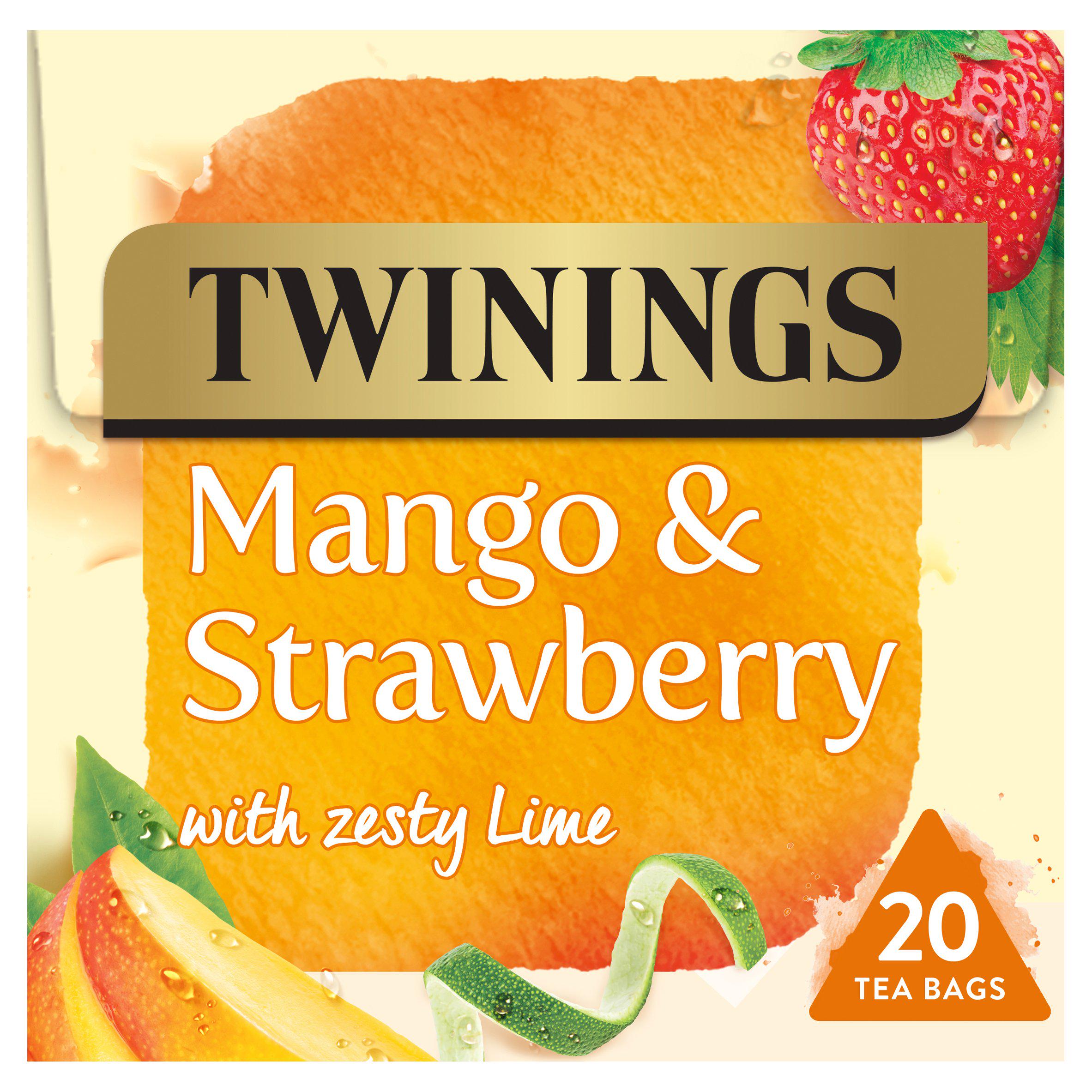 Twinings Mango & Strawberry with Zesty Lime Tea Bags x20 50g GOODS Sainsburys   