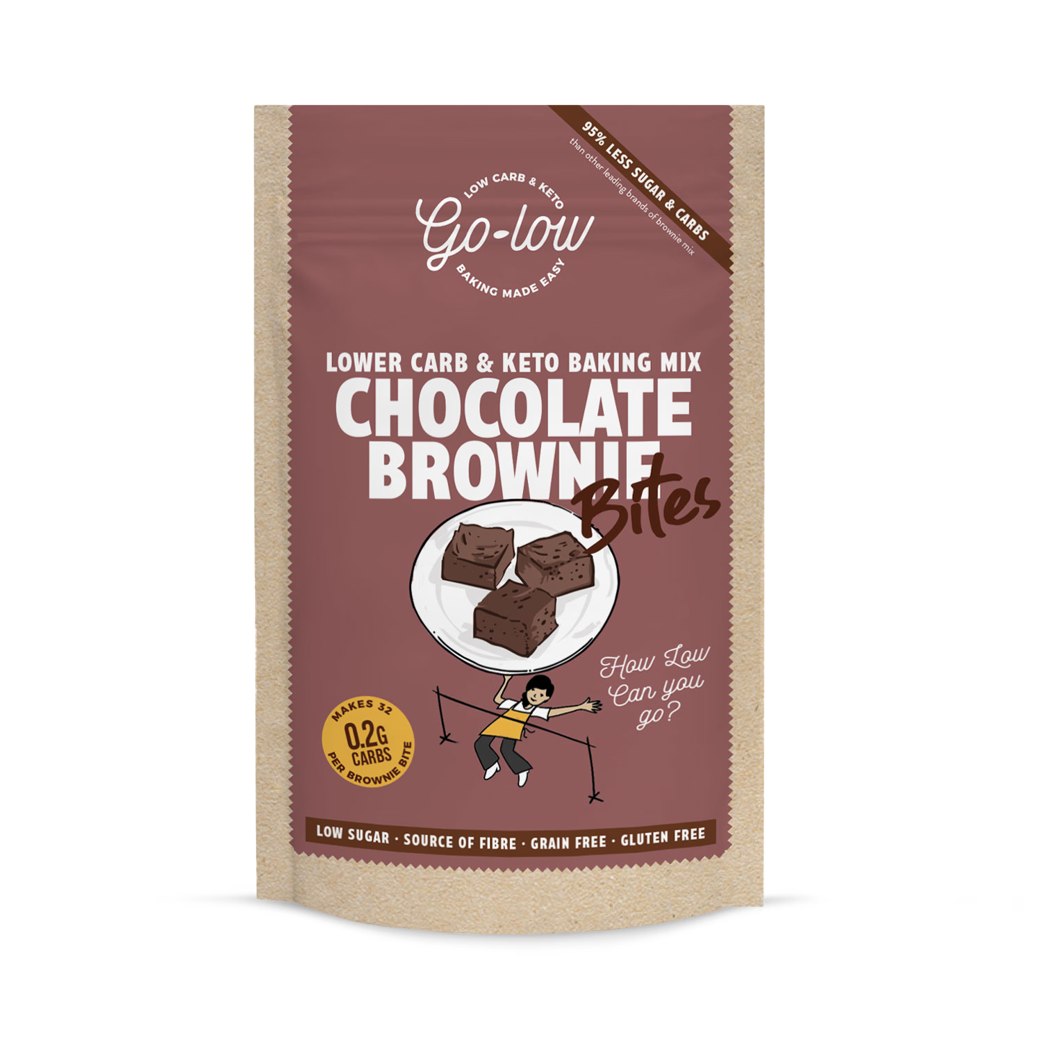 Go Low chocolate brownie baking mix 145g, imported from the UK