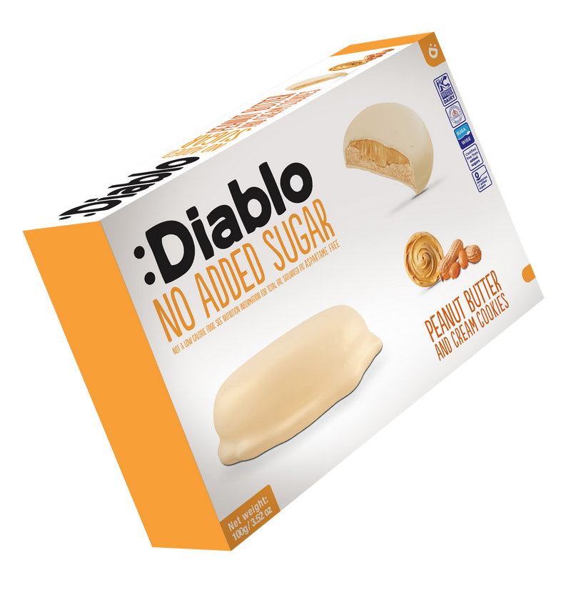 Diablo no added sugar peanut butter cookies 100g (British brand)