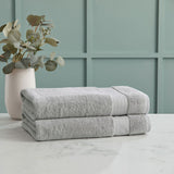 Grandeur 100% Cotton Light Grey Bath Sheets 2 Pack - British product