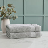 Grandeur 100% Cotton Light Grey Bath Sheets 2 Pack - British product