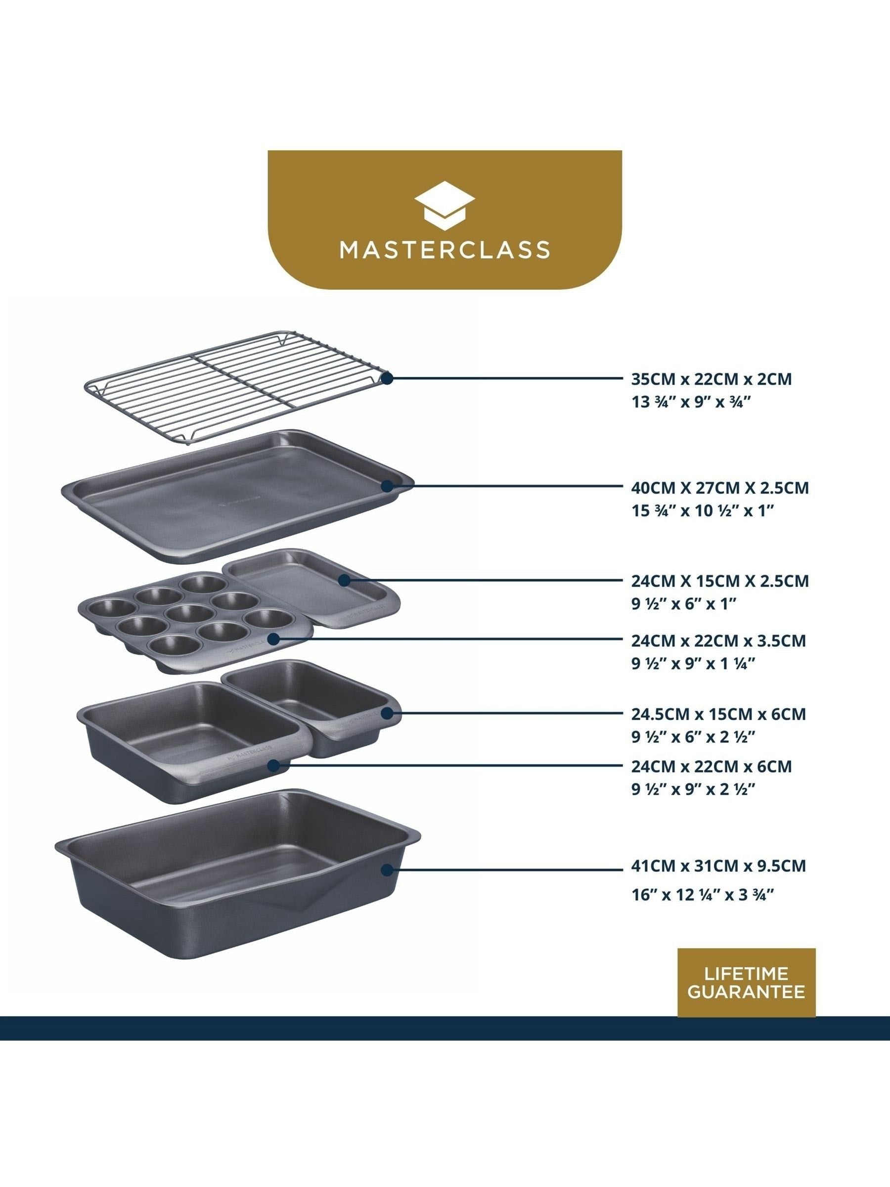 MasterClass 7-piece stacking bakeware set, UK version
