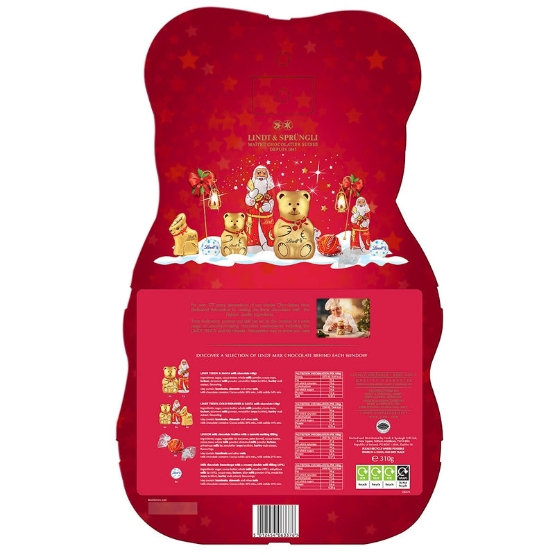 Lindt Teddy Advent Calendar 310g, imported from the UK