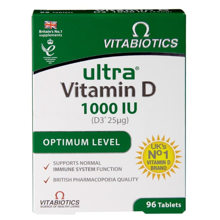 Vitabiotics Ultra Vitamin D 1000 IU Optimum Level 96 Tablets GOODS Holland&Barrett   