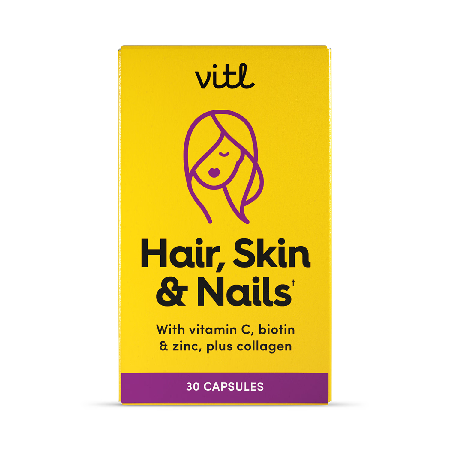 Hair Skin and Nails supplement daily capsules, imported from the UK