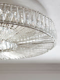 Clear Aria flush fitting ceiling light with hand-polished glass, imported from the UK