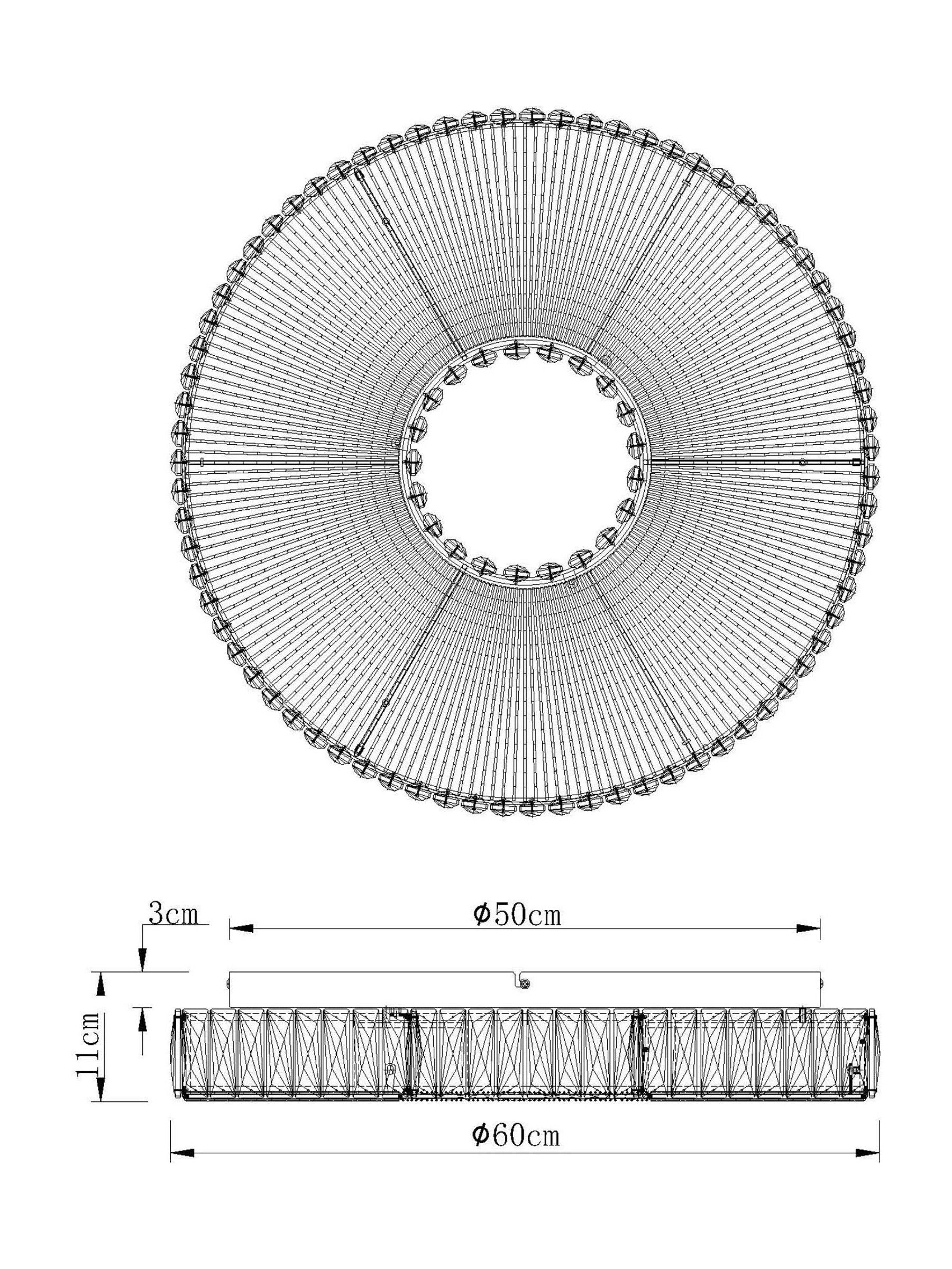 Clear Aria flush fitting ceiling light with hand-polished glass, imported from the UK