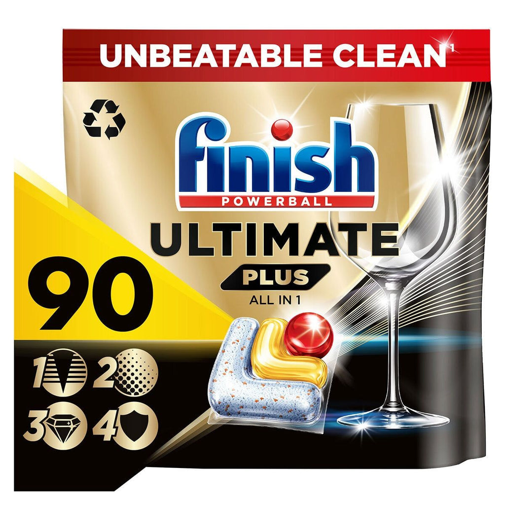 Finish Ultimate Plus All in One Lemon Sparkle, 90 Pack