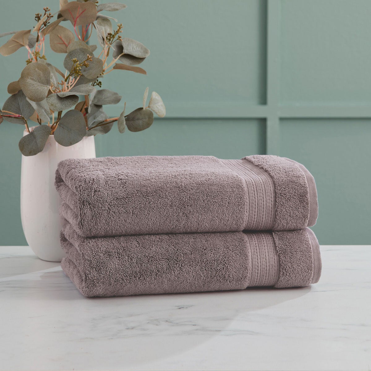 Grandeur 100% cotton bath towels 2 pack (British brand)