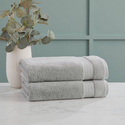 Costco UK Grandeur 100% Cotton Light Grey Bath Towels, 2 Pack- Buy online at McGrocer