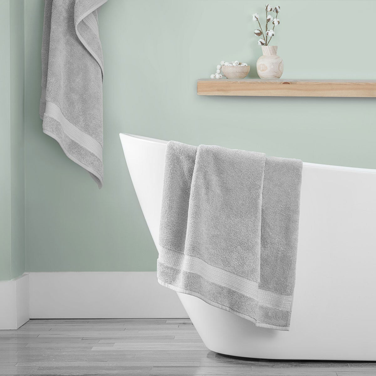 Grandeur bath sheets light grey 2 pack - British product