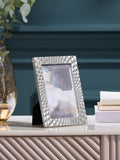 Silver geometric photo frame (British brand)