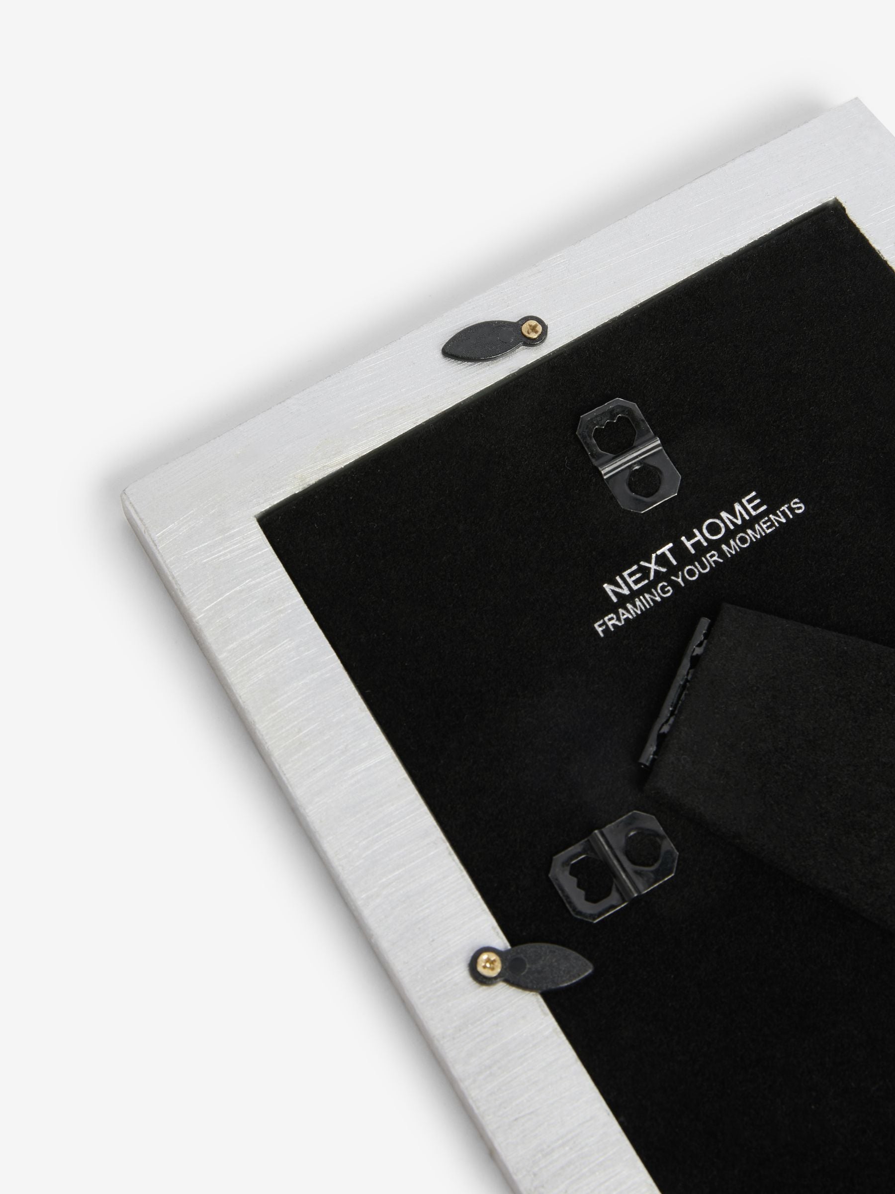 Silver geometric photo frame (British brand)