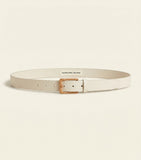 Balenciaga logo belt in calfskin leather with gold buckle, UK version