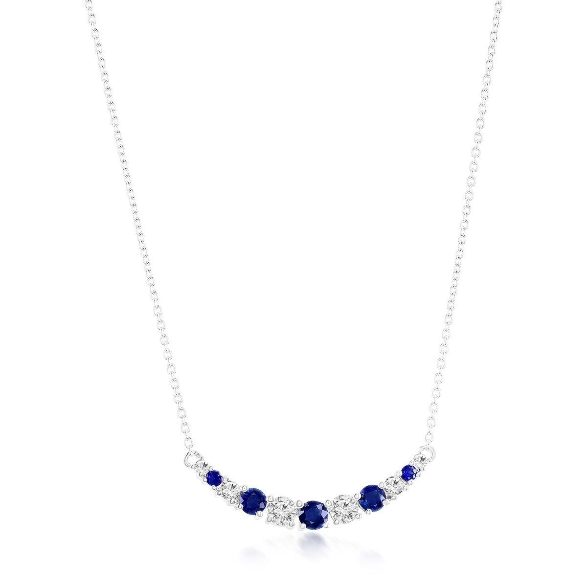 Costco blue sapphire diamond necklace 14ct white gold (British brand)