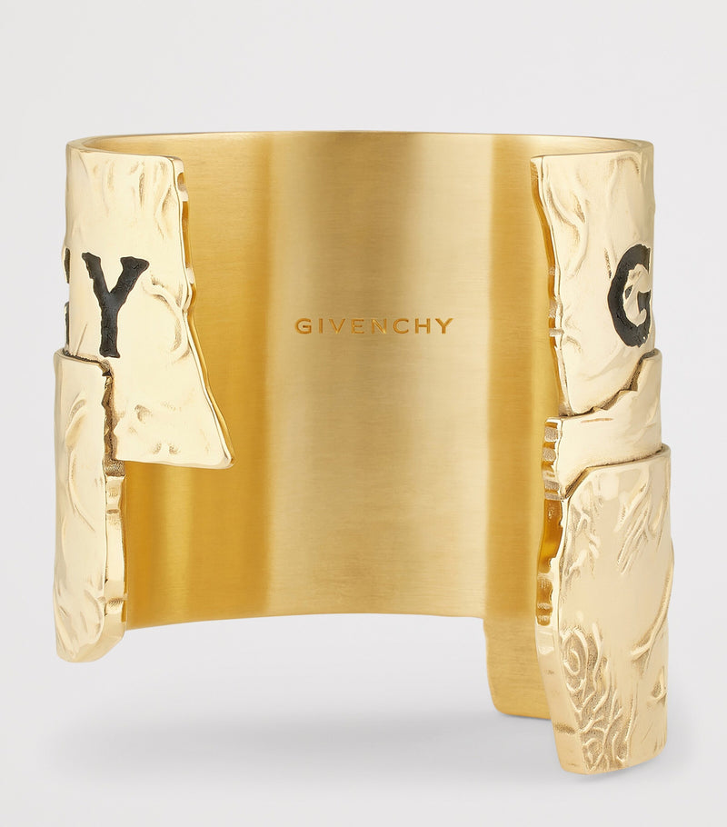 Givenchy tape cuff bracelet distressed brass Paris 1952, imported from the UK